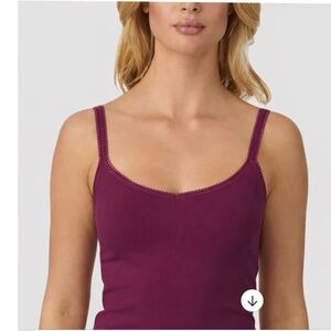 NWT On Gossamer Cabana Cotton Reversible Camisole in PurpleWine - Size Large